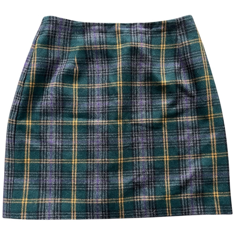 Plaid Women's Wool Mini Skirt